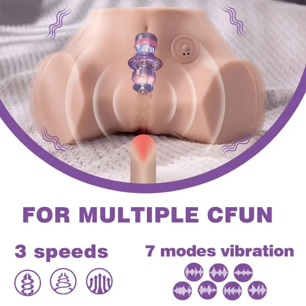 Fennie Realistischer Masturbator mit Vibrationsfunktion und Mehreren Positionen für Vagina und Anus von Xise | Fesselliebe.de