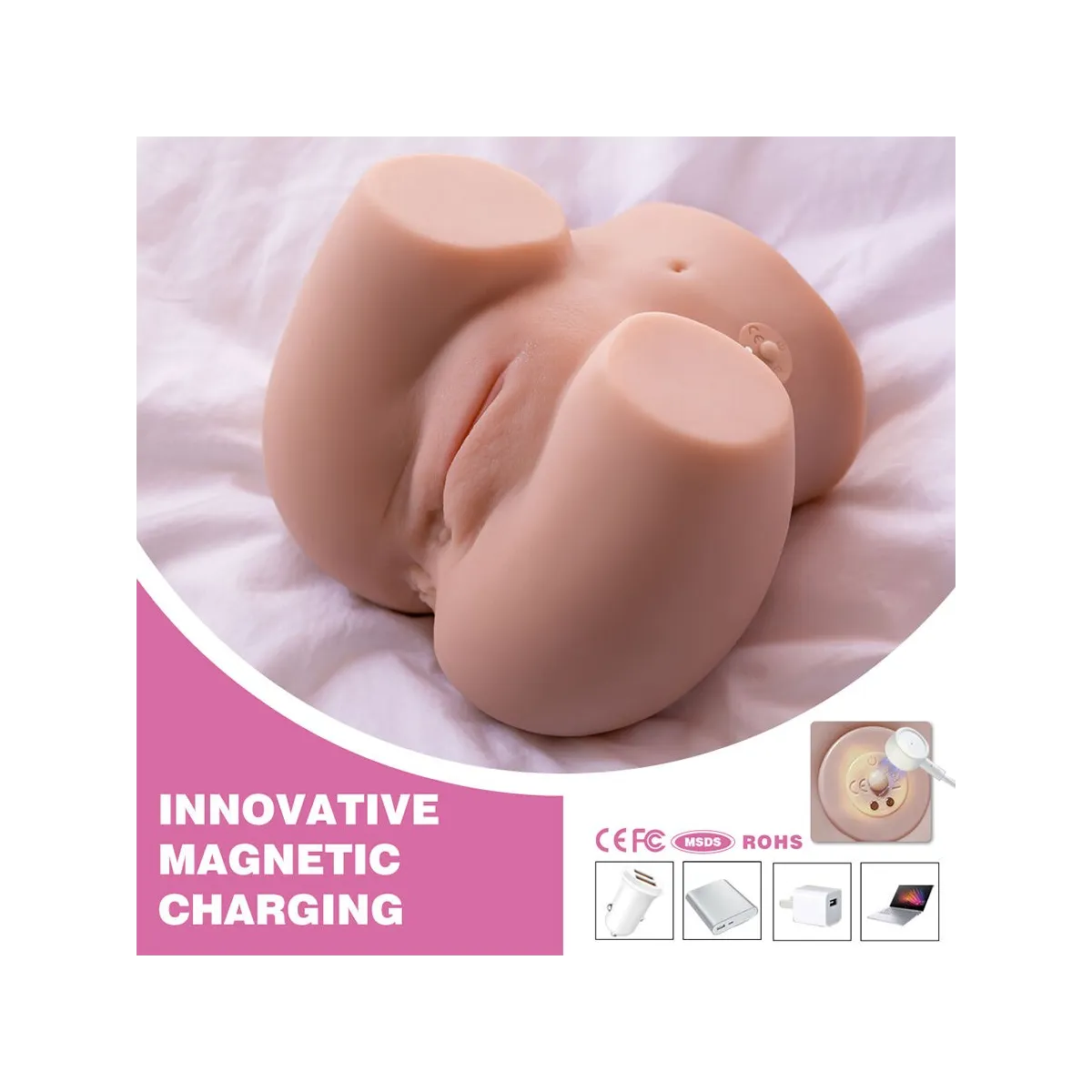 Connie Back Masturbator für Vagina und Anus, Realistische Mehrfachpositionen mit Vibration von Xise | Fesselliebe.de