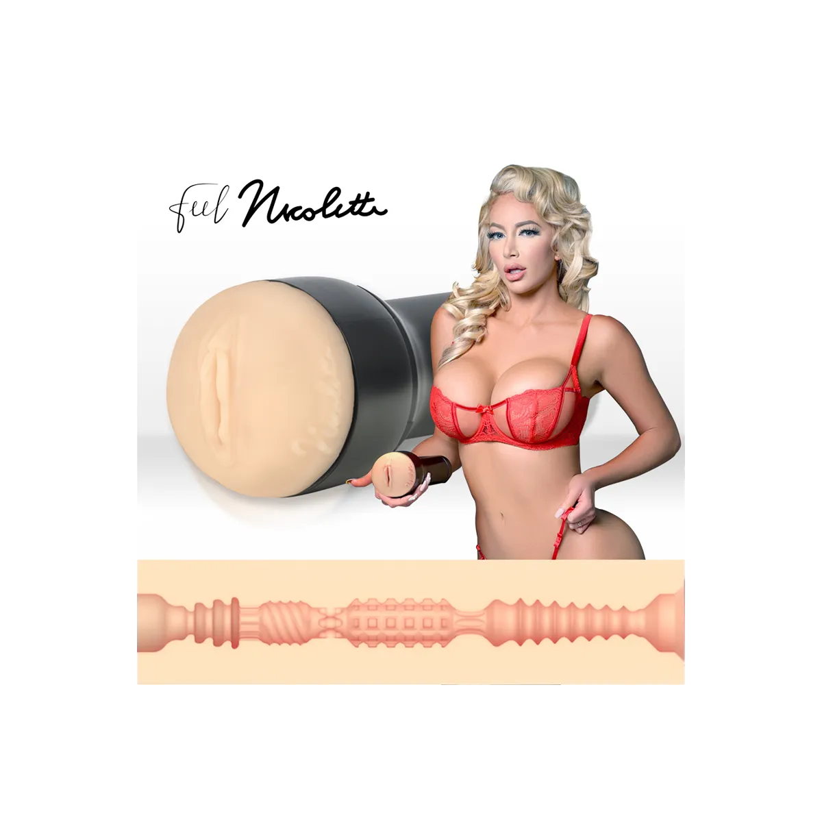 Keon + Feel Nicolette Shea Stroker + Aqua-Qualitts-Gleitmittel 50 ml von Kiiroo | Fesselliebe.de