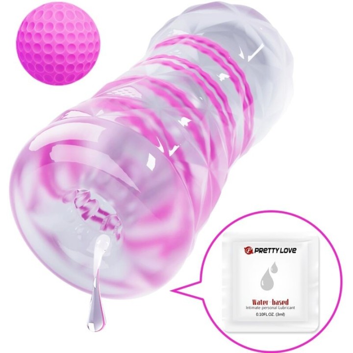 Fantasy männlicher Masturbator mit Innenspirale und Transparenten Bällen von Pretty Love Male | Fesselliebe.de
