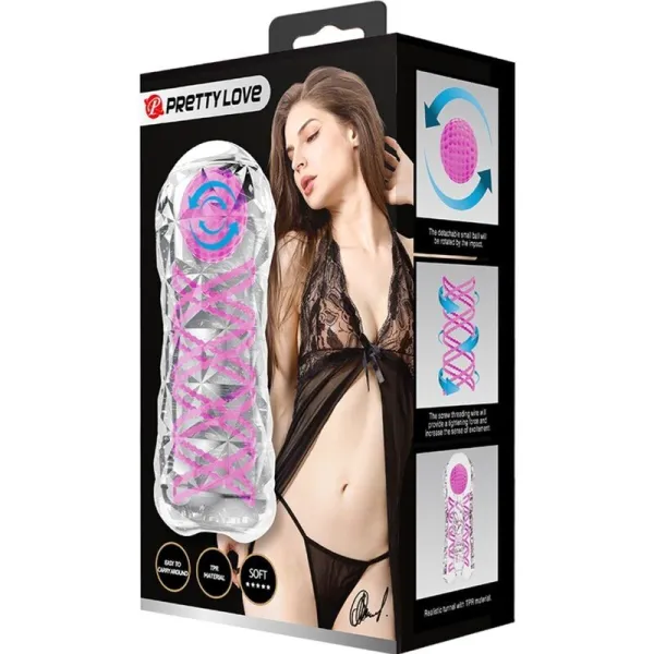 Fantasy männlicher Masturbator mit Innenspirale und Transparenten Bällen von Pretty Love Male | Fesselliebe.de