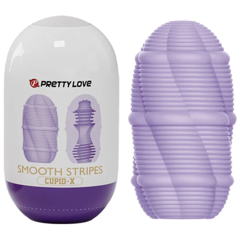 Glattes Streifen-Cupid-Masturbator-Ei von Pretty Love Male | Fesselliebe.de