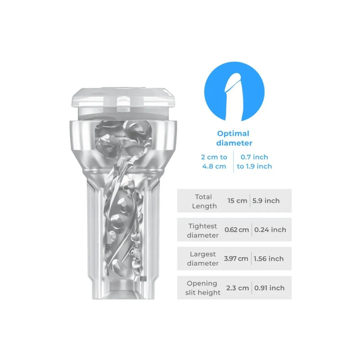 Feel Pocket Stroker Kristall von Kiiroo Transparent von Kiiroo | Fesselliebe.de