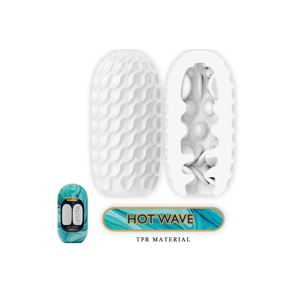 Hot Wave männlicher Masturbator aus Silikon, Weiss von Pretty Love | Fesselliebe.de