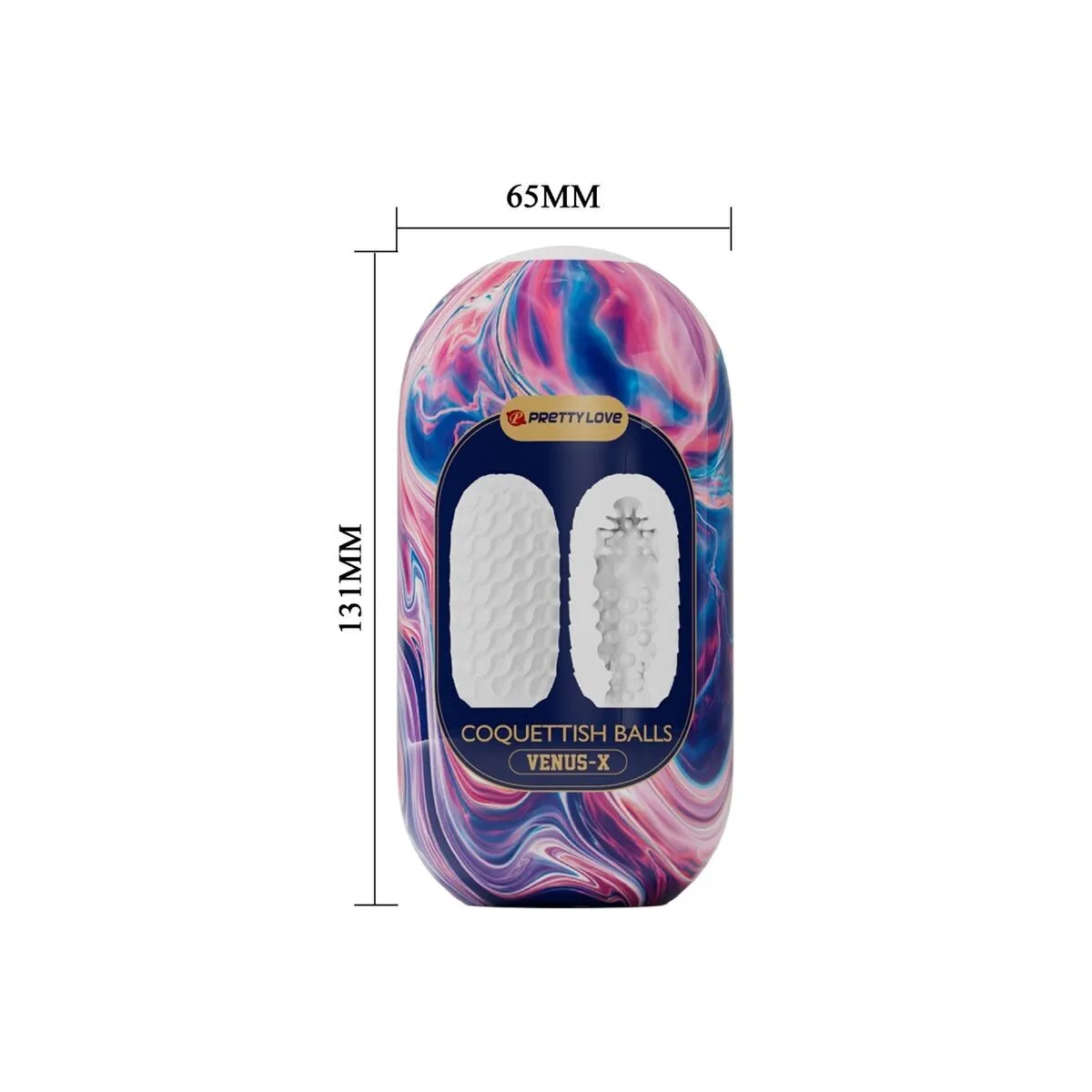 Kokettische Kugeln aus Silikon, männlicher Masturbator, Weiss von Pretty Love | Fesselliebe.de