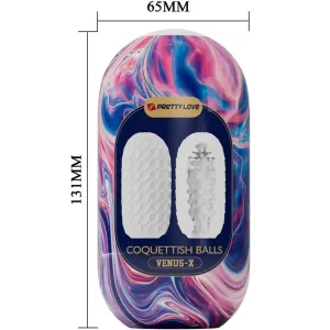 Kokettische Kugeln aus Silikon, männlicher Masturbator, Weiss von Pretty Love