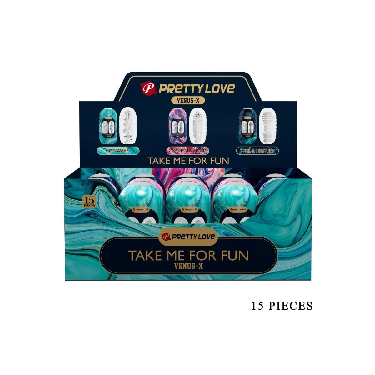 Venus X 15 männliche Masturbatoren aus Silikon, Weiss von Pretty Love | Fesselliebe.de