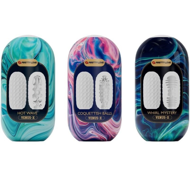 Venus X 15 männliche Masturbatoren aus Silikon, Weiss von Pretty Love | Fesselliebe.de