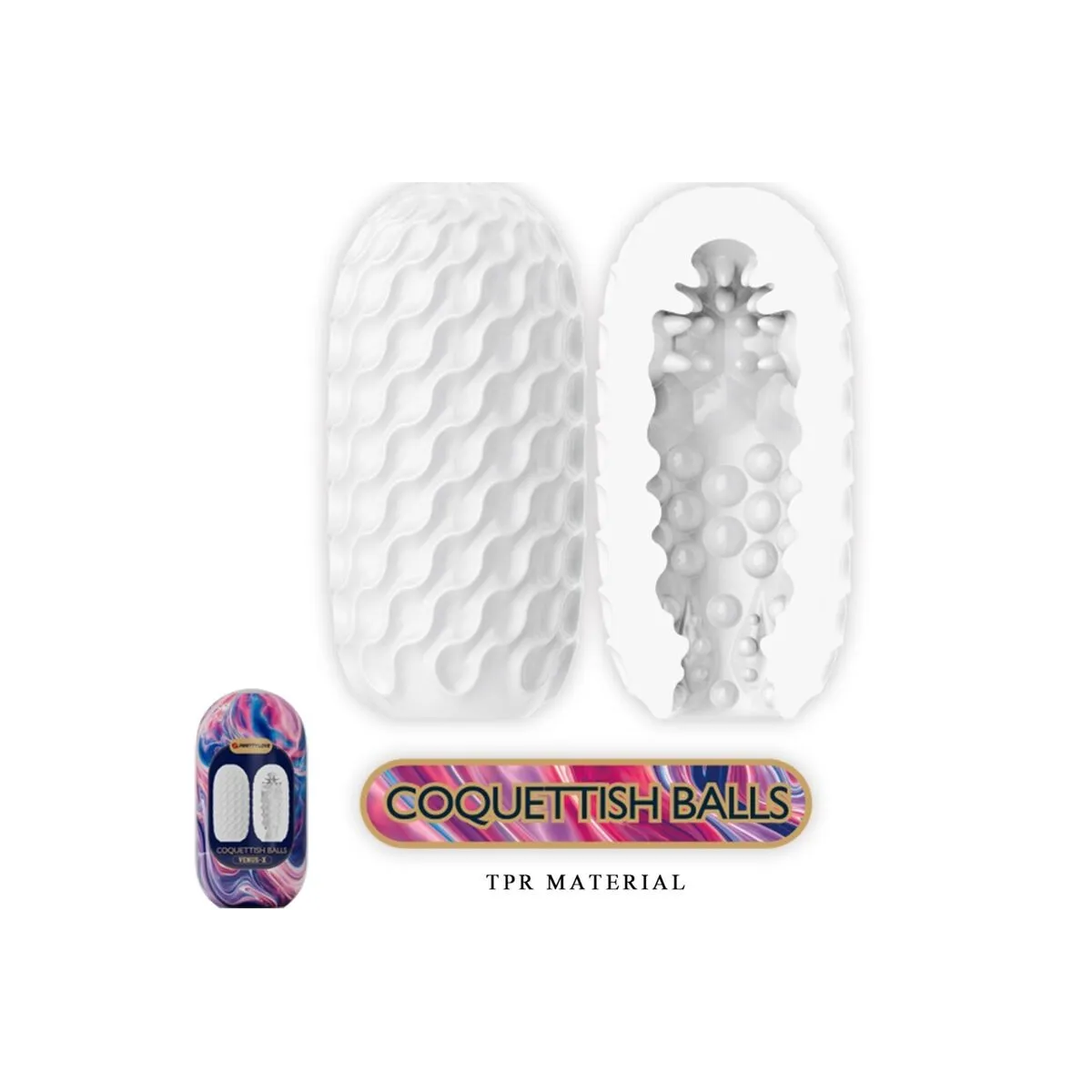 Venus X 15 männliche Masturbatoren aus Silikon, Weiss von Pretty Love | Fesselliebe.de