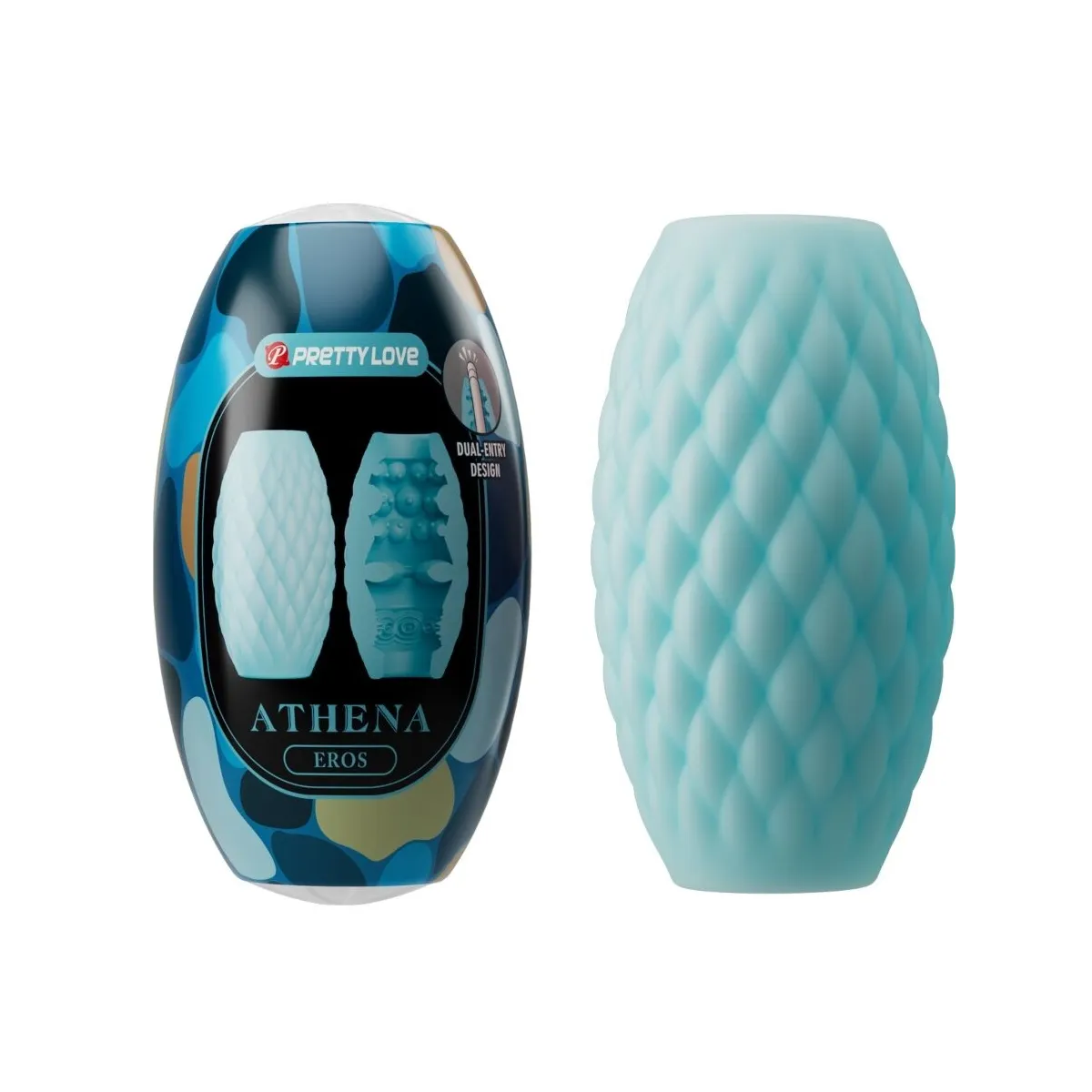 Athena Eros männlicher Masturbator aus Silikon, Himmelblau von Pretty Love | Fesselliebe.de