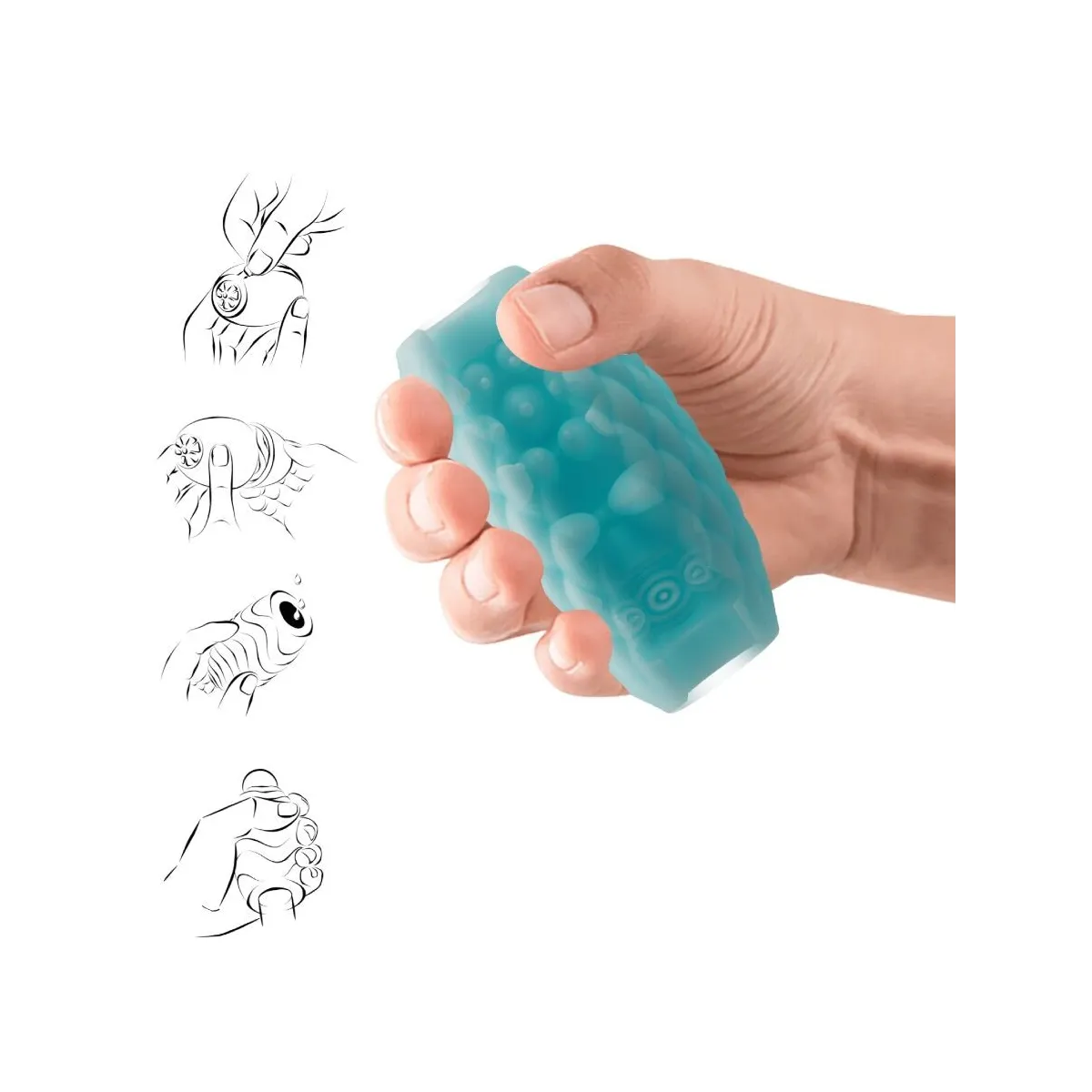 Athena Eros männlicher Masturbator aus Silikon, Himmelblau von Pretty Love | Fesselliebe.de