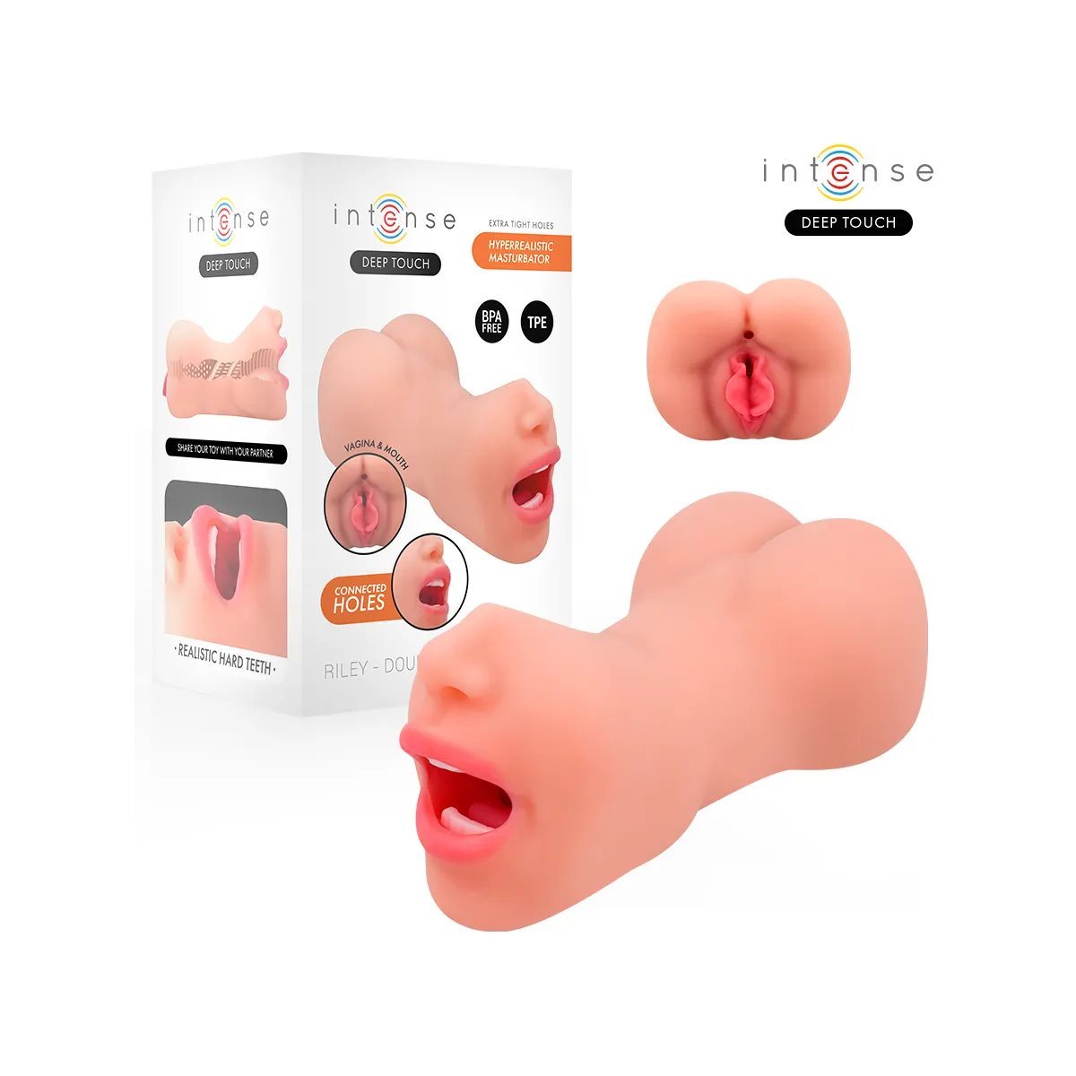Riley Doppelmusturbator für Mund und Vagina von Intense Deep Touch | Fesselliebe.de