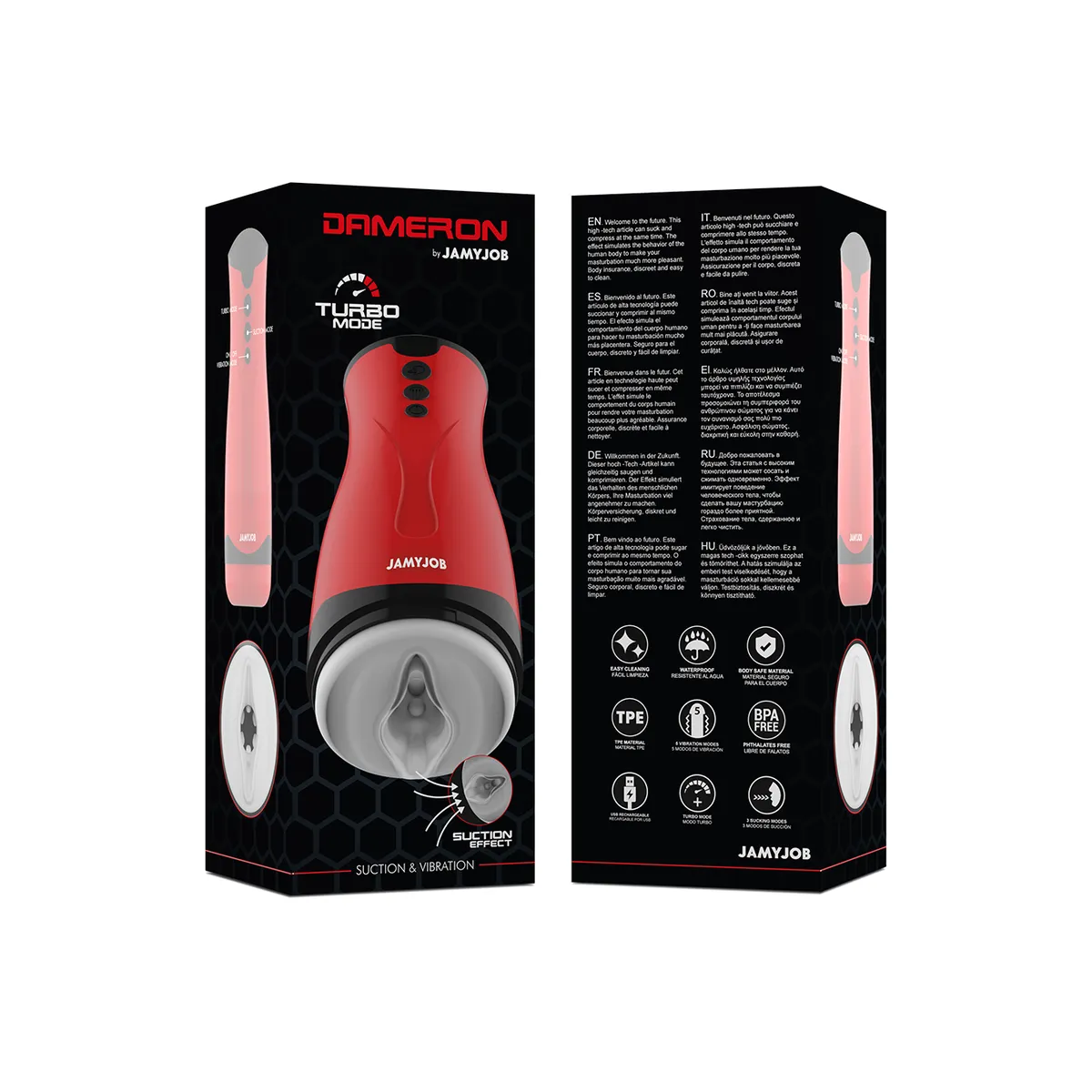 Dameron Saug- und Vibrationsmasturbator von Jamyjob | Fesselliebe.de