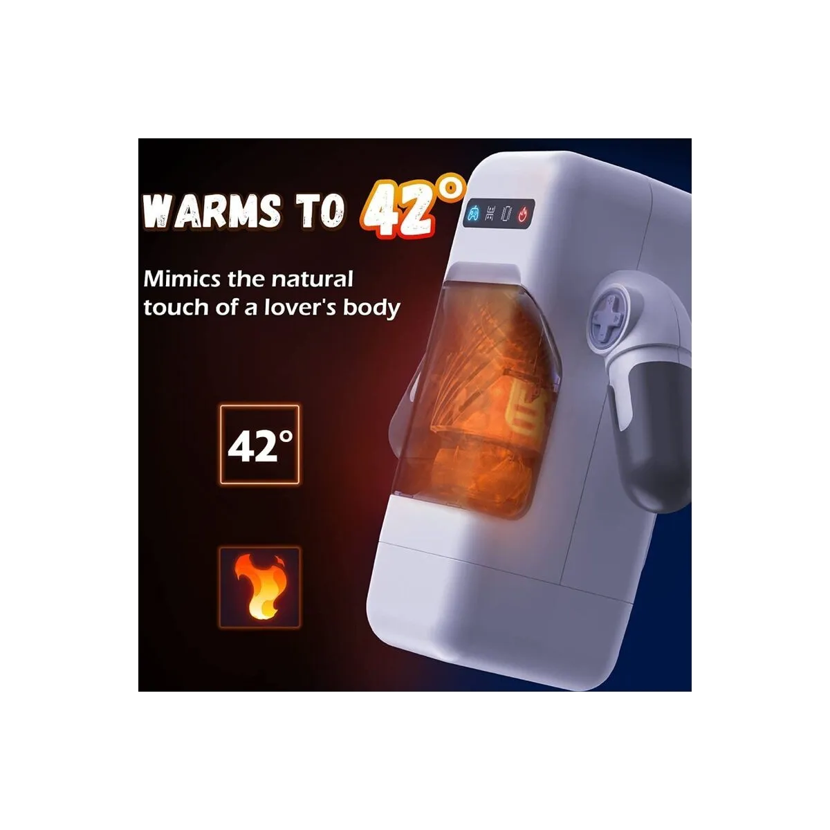 Stoßender Vibrations-Masturbator mit Heizfunktion und Mobiler Unterstützung - Schwarz von Baile For Him | Fesselliebe.de