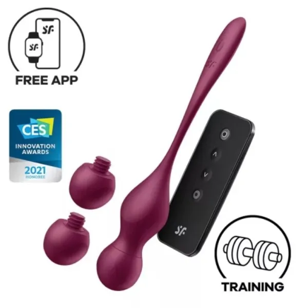 Love Birds Vary Vibrierende Kugeln Kostenlose App Weinrot von Satisfyer Vibrator | Fesselliebe.de