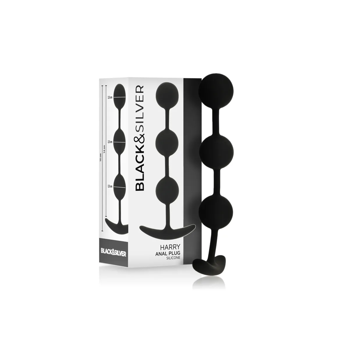 Harry Anal-Rosenkranz 3 Silikonkugeln 14 cm von Black&Silver | Fesselliebe.de