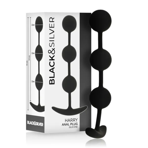 Harry Anal-Rosenkranz 3 Silikonkugeln 14 cm von Black&Silver | Fesselliebe.de