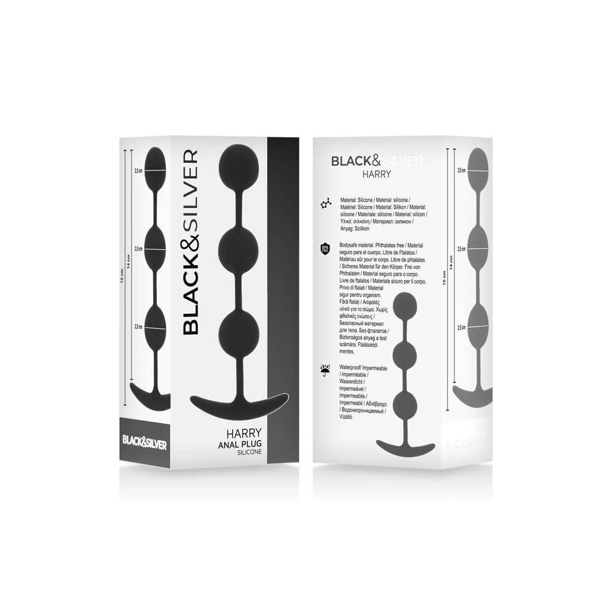 Harry Anal-Rosenkranz 3 Silikonkugeln 14 cm von Black&Silver | Fesselliebe.de