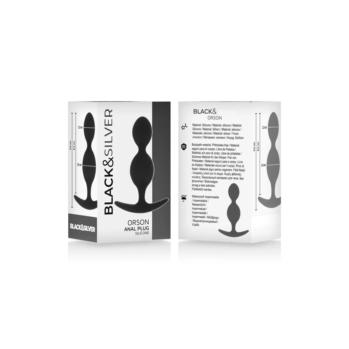 Orson Plug Silikon 2 Analwellen 9 cm von Black&Silver | Fesselliebe.de