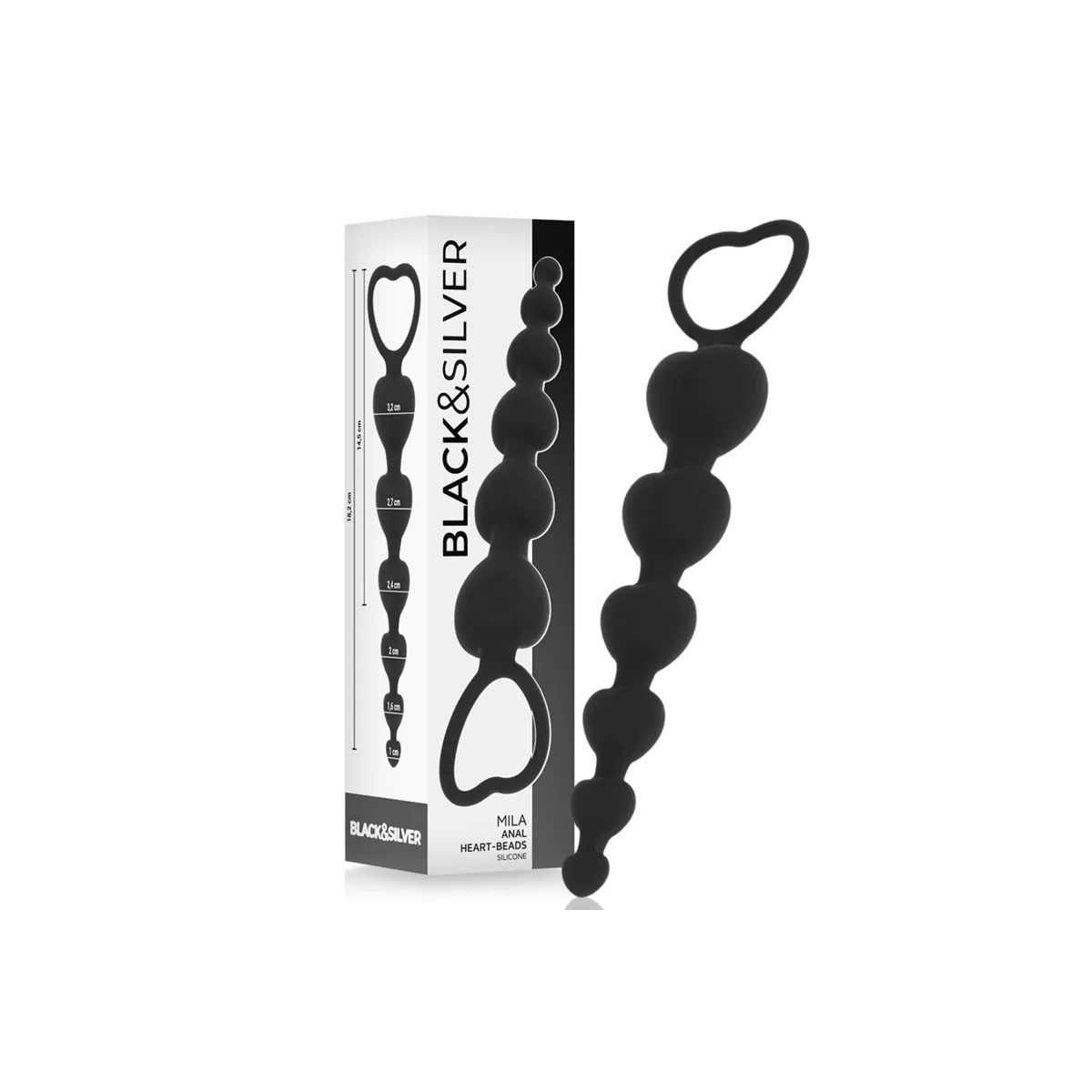 Mila Anal-Herzkette 18 cm von Black&Silver | Fesselliebe.de