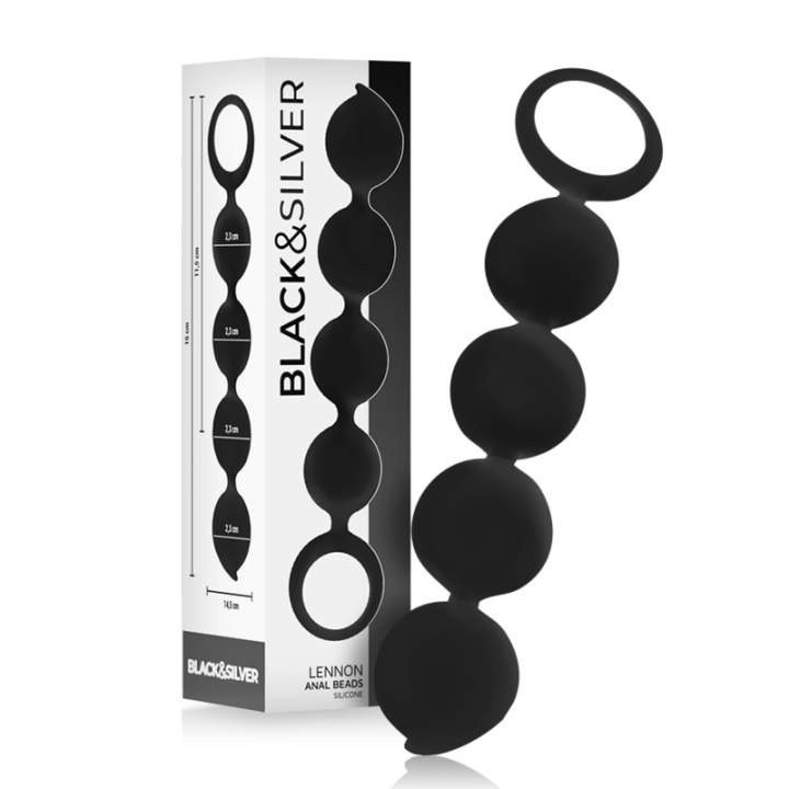 Lennon Anal Rosenkranz 4 Silikonkugeln 15 cm von Black&Silver | Fesselliebe.de
