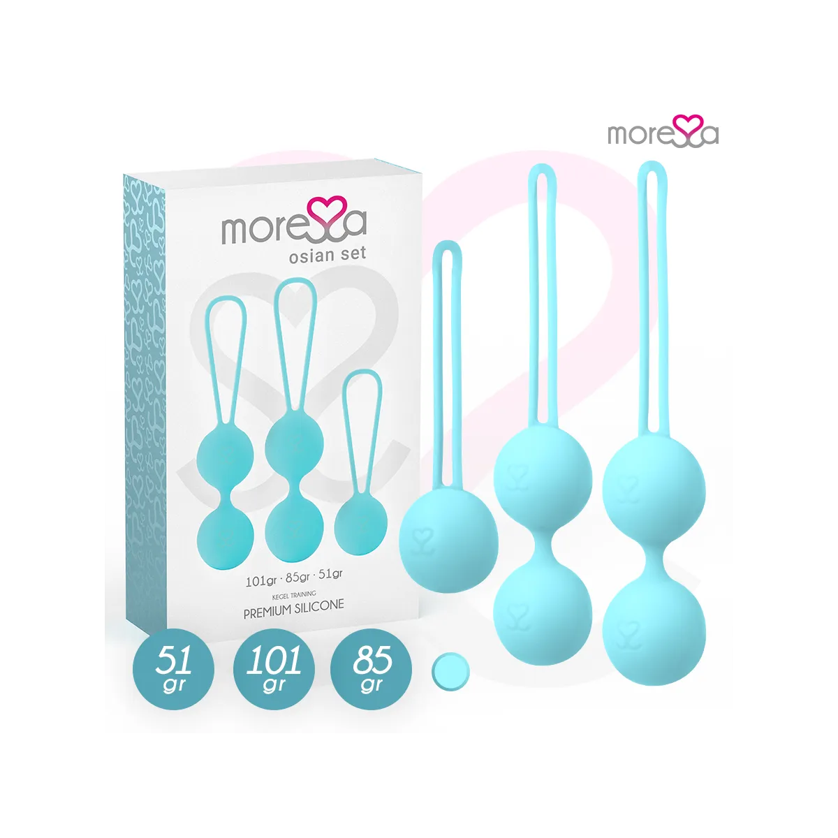 Osian Set Premium Türkis Silikon von Moressa | Fesselliebe.de