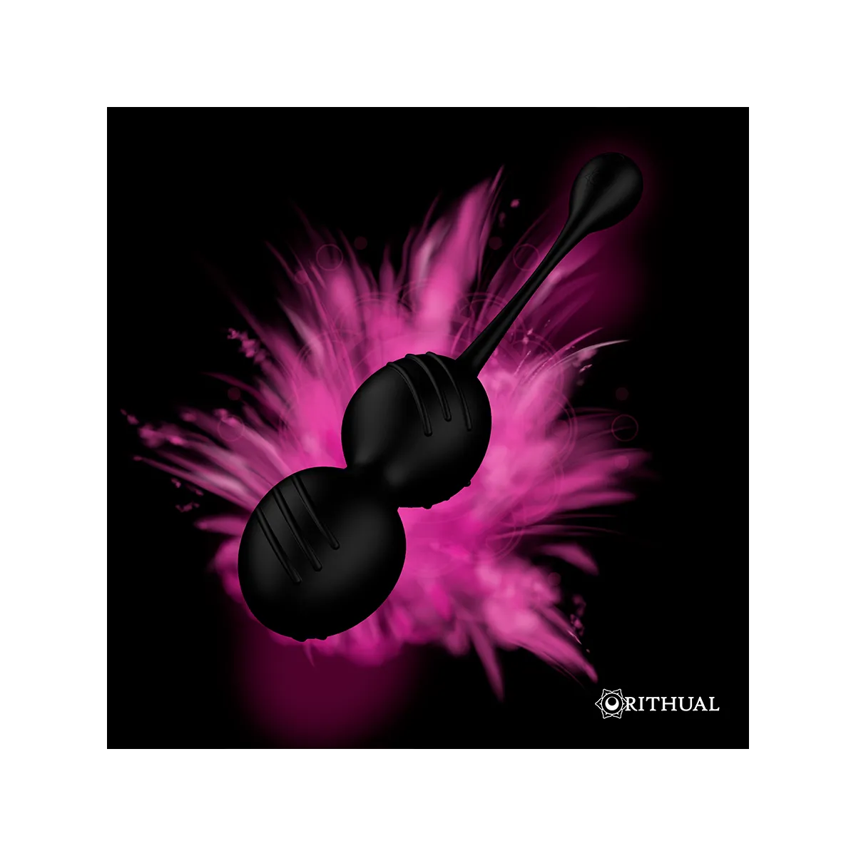 Nisha - wiederaufladbare Vibrierende Kegelbälle Schwarz von Rithual | Fesselliebe.de