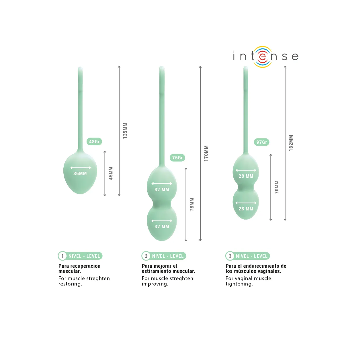 Charli Kegel Ball Kit Hellgrün von Intense Health & Fun | Fesselliebe.de