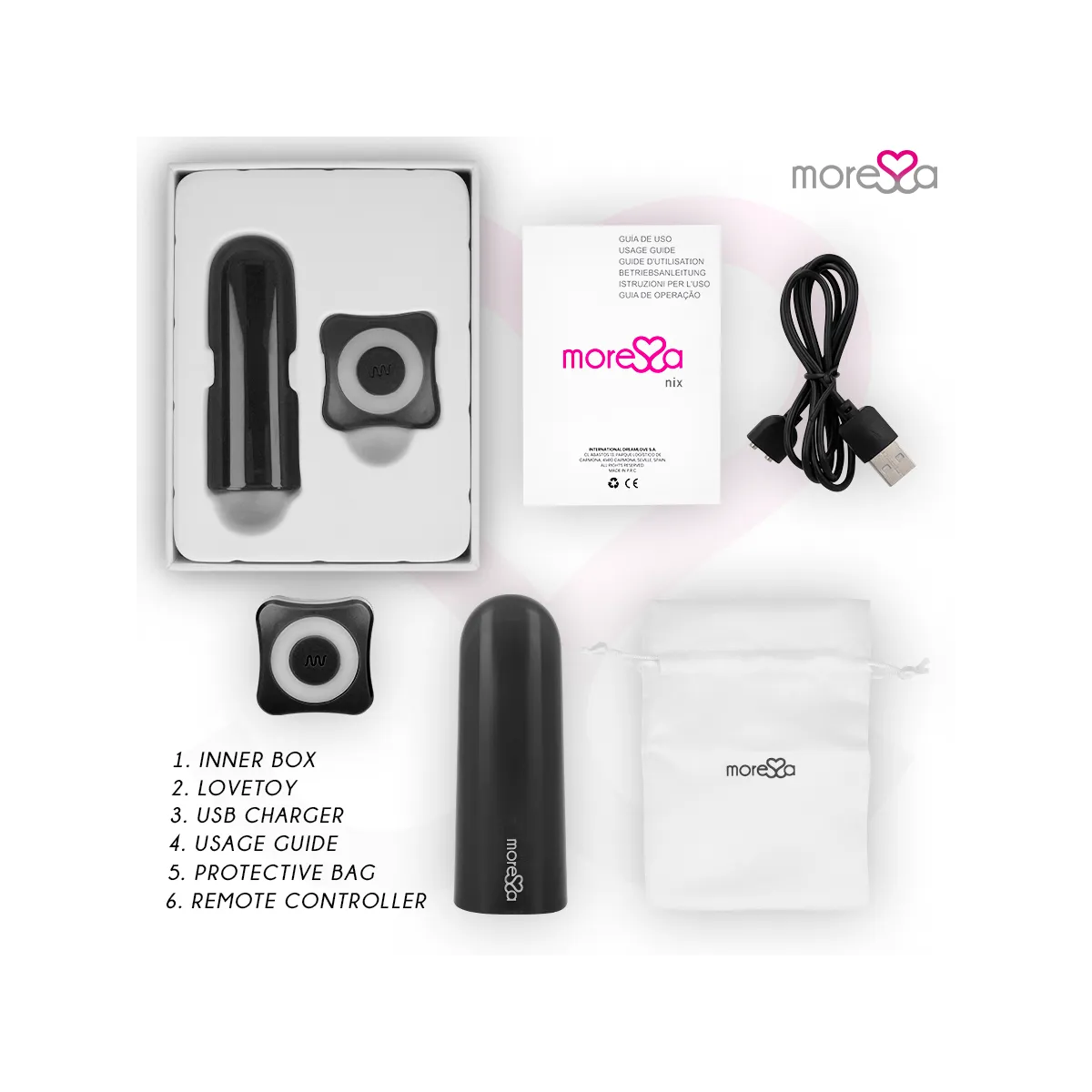 Nix Vibrator mit Fernbedienung Schwarz von Moressa | Fesselliebe.de