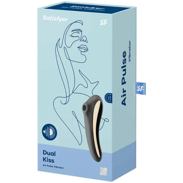 Dual Kiss Air Pulse Vibrator Schwarz von Satisfyer Air Pulse | Fesselliebe.de