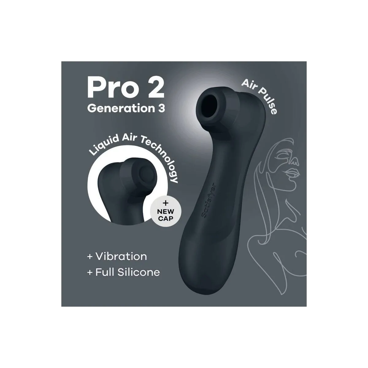 Pro 2 Generation 3 Liquid Air Technology Schwarz von Satisfyer Air Pulse | Fesselliebe.de