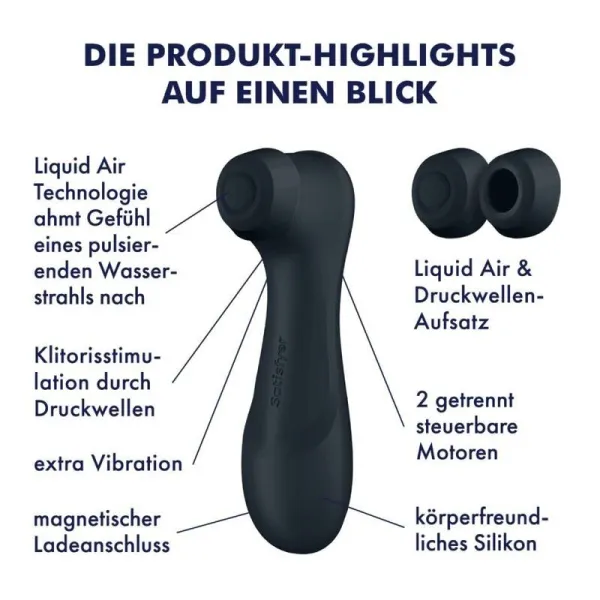 Pro 2 Generation 3 Liquid Air Technology Schwarz von Satisfyer Air Pulse | Fesselliebe.de