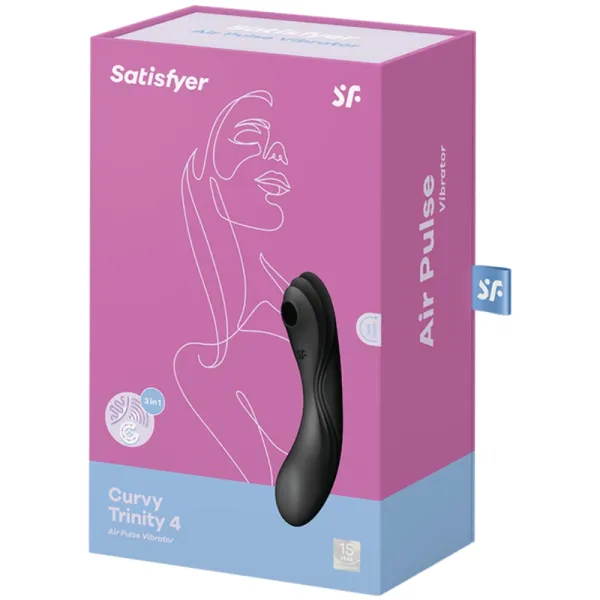 Curvy Trinity 4 Air Pulse Vibrator Schwarz von Satisfyer Air Pulse | Fesselliebe.de