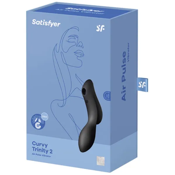 Curvy Trinity 2 Air Pulse Vibrator Schwarz von Satisfyer Air Pulse | Fesselliebe.de