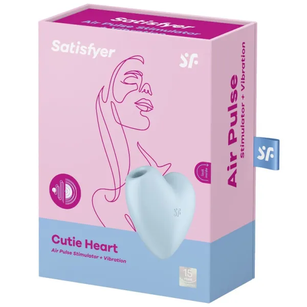 Cutie Heart Air Pulse Stimulator & Vibrator Blau von Satisfyer Air Pulse | Fesselliebe.de