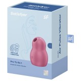 Pro To Go 1 Doppelter Luftpulsstimulator & Vibrator Rot von Satisfyer Air Pulse | Fesselliebe.de