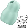 Pro To Go 1 Doppelter Luftpulsstimulator & Vibrator Grün von Satisfyer Air Pulse