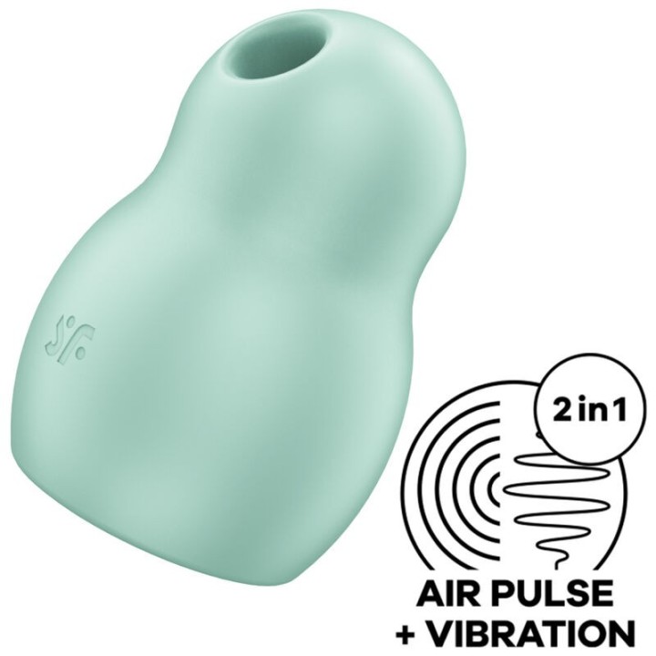 Pro To Go 1 Doppelter Luftpulsstimulator & Vibrator Grün von Satisfyer Air Pulse | Fesselliebe.de