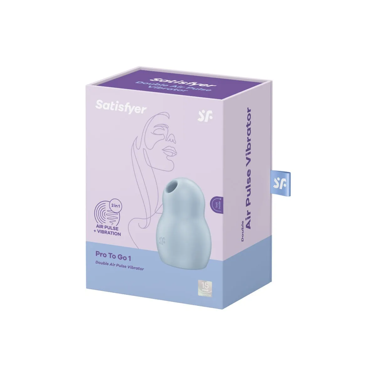Pro To Go 1 Doppelter Luftpulsstimulator & Vibrator Blau von Satisfyer Air Pulse | Fesselliebe.de
