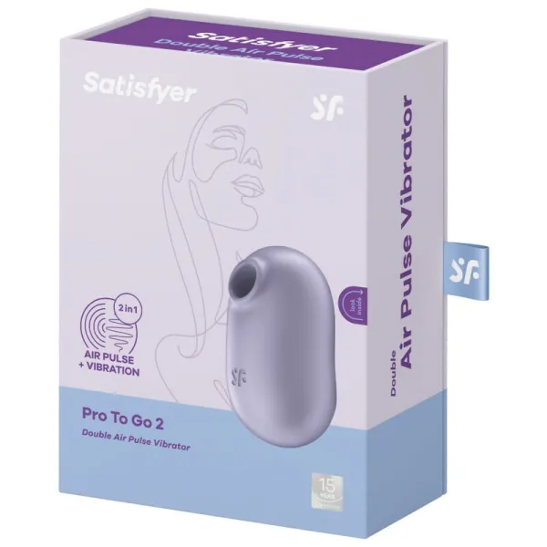 Pro To Go 2 Doppelter Luftpulsstimulator & Vibrator Violett von Satisfyer Air Pulse | Fesselliebe.de