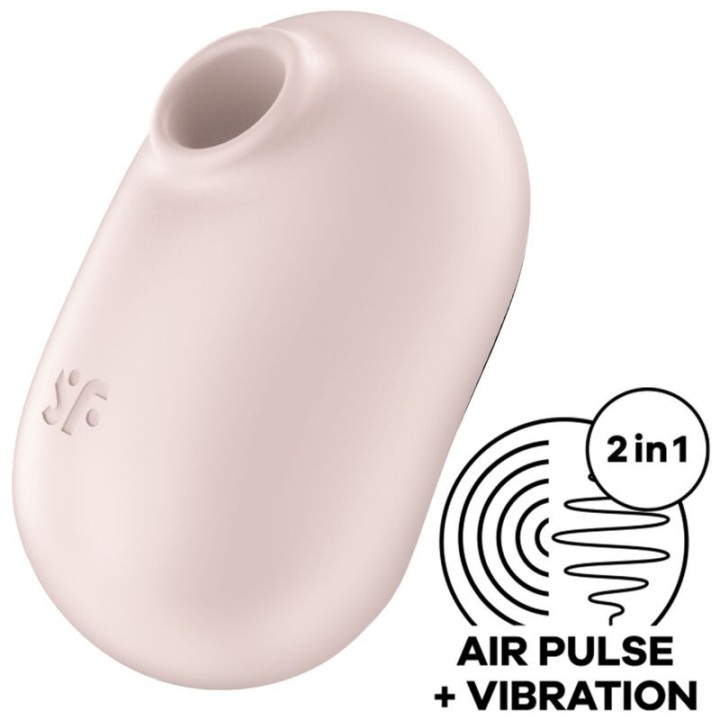 Pro To Go 2 Doppelter Luftpulsstimulator & Vibrator Beige von Satisfyer Air Pulse | Fesselliebe.de