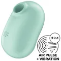 Pro To Go 2 Doppelter Luftpulsstimulator & Vibrator Grün von Satisfyer Air Pulse