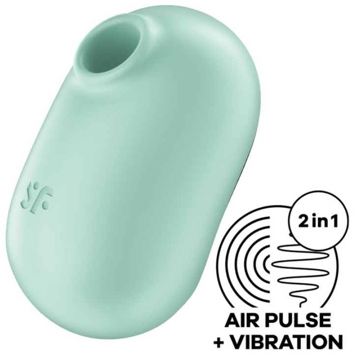 Pro To Go 2 Doppelter Luftpulsstimulator & Vibrator Grün von Satisfyer Air Pulse | Fesselliebe.de