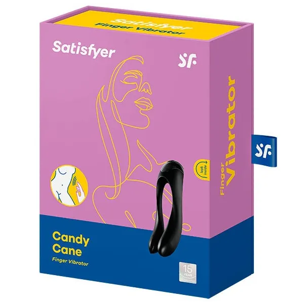 Candy Cane Fingervibrator Schwarz von Satisfyer Vibrator | Fesselliebe.de