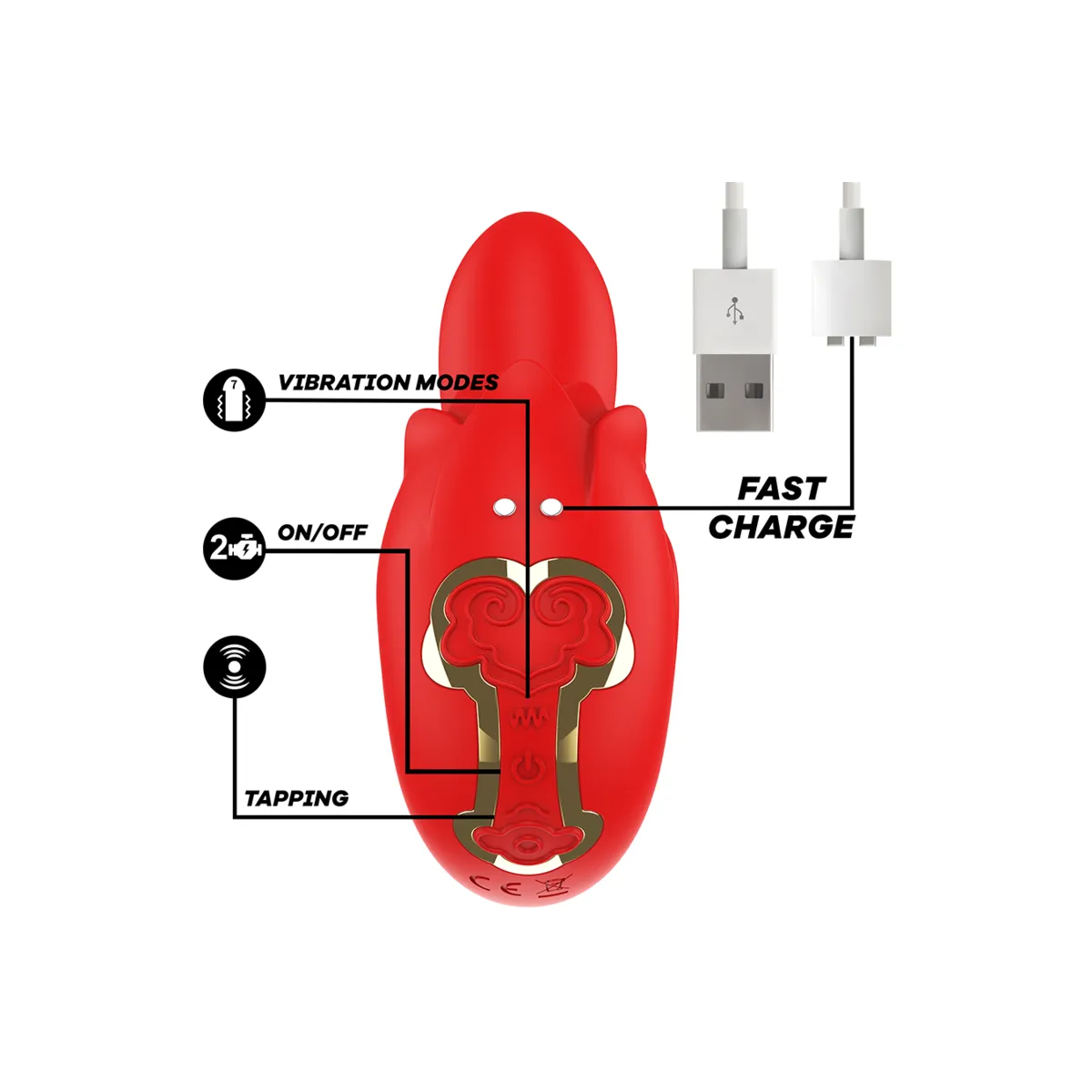 Selena Stimulator Vibrieren + Klappen Rot von Mia | Fesselliebe.de
