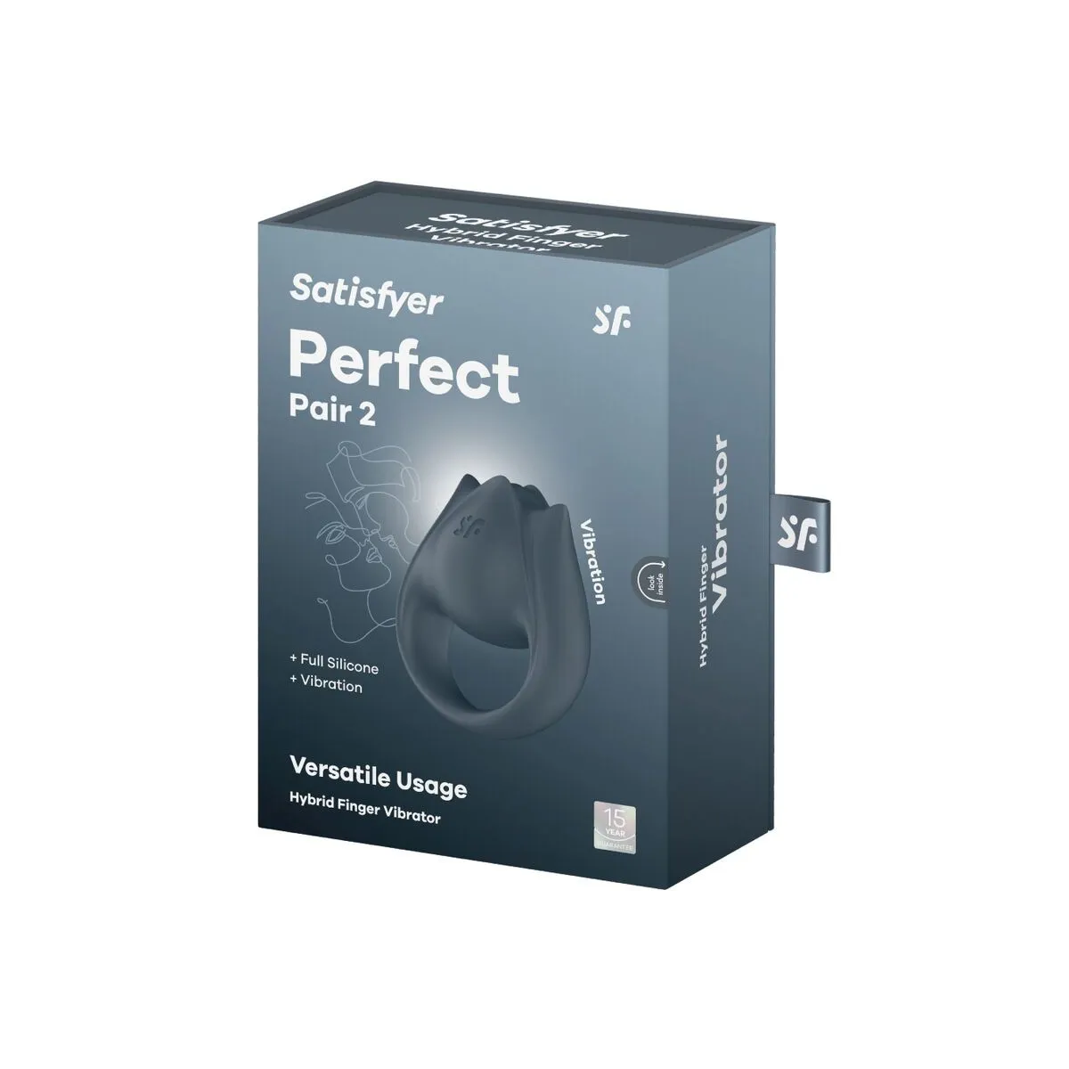 Perfect Pair 2 Multivibrator 2 In 1 Penisring und Fingerstimulator Grau von Satisfyer Partner | Fesselliebe.de