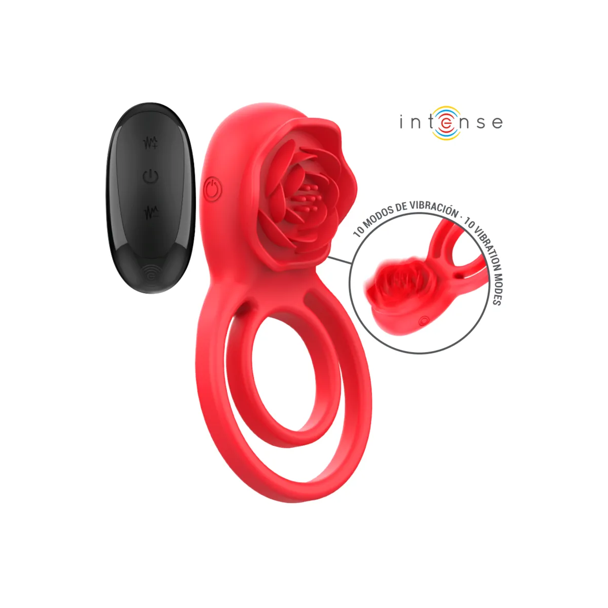 Gail Stimulator Rose 10 Vibrationen Rot mit Fernbedienung von Intense Fun | Fesselliebe.de