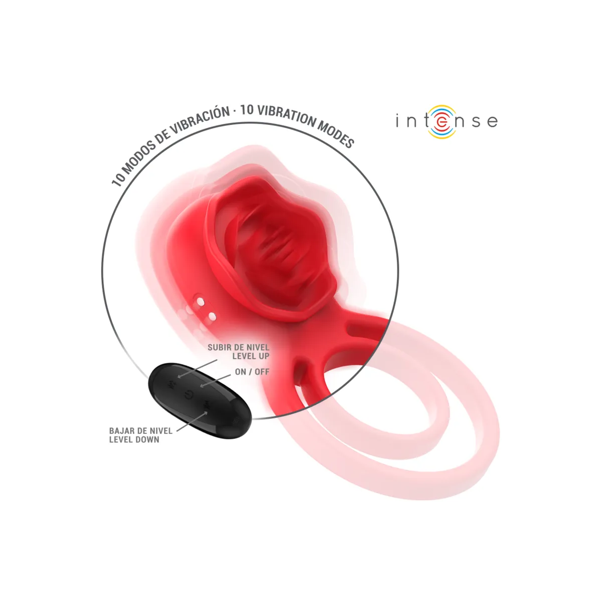 Gail Stimulator Rose 10 Vibrationen Rot mit Fernbedienung von Intense Fun | Fesselliebe.de