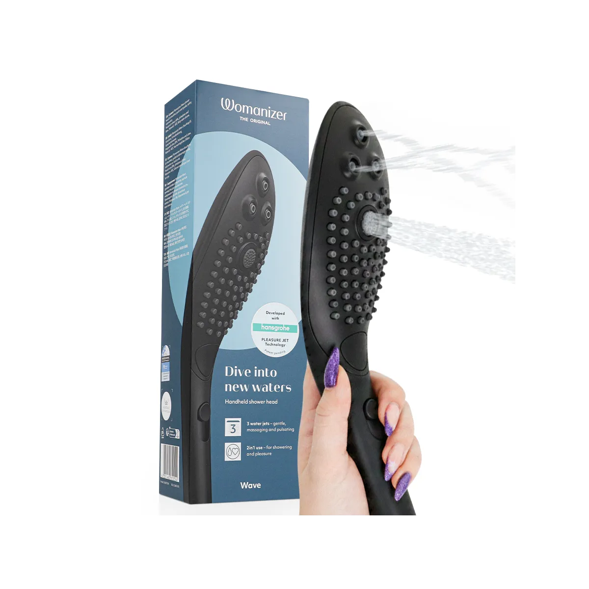 Wave Klitoralstimulierender Duschkopf Schwarz von Womanizer | Fesselliebe.de