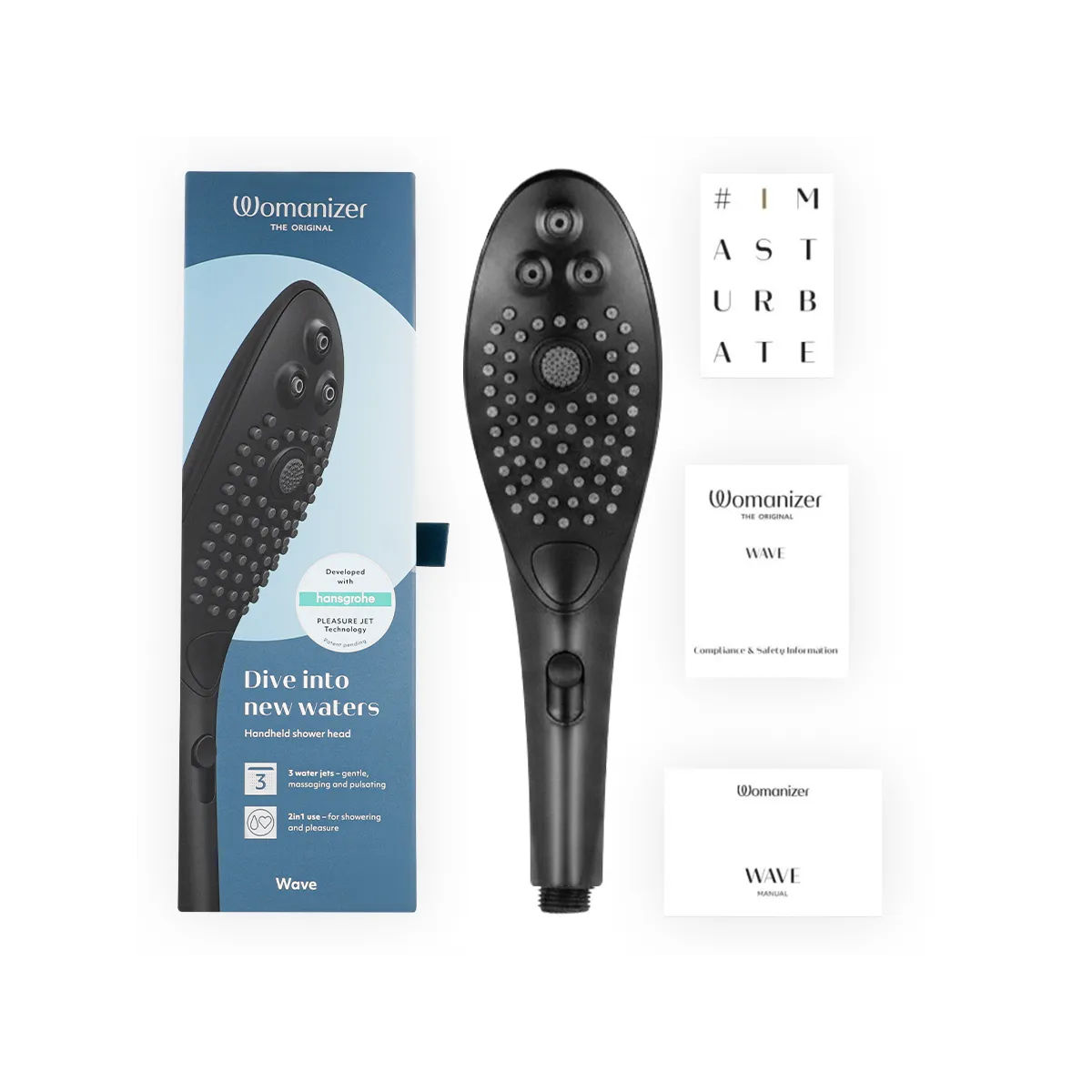 Wave Klitoralstimulierender Duschkopf Schwarz von Womanizer | Fesselliebe.de